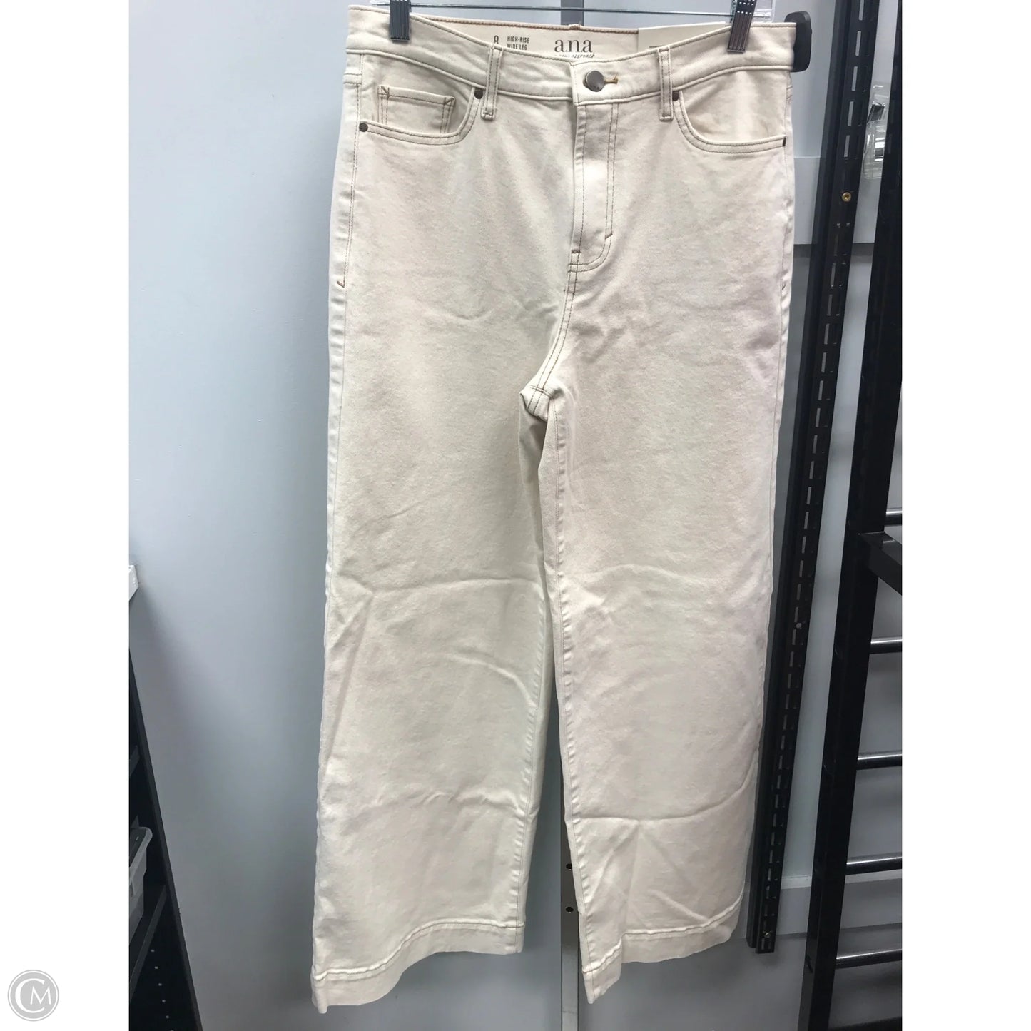 Jeans Wide Leg By Ana In Cream, Size: 8