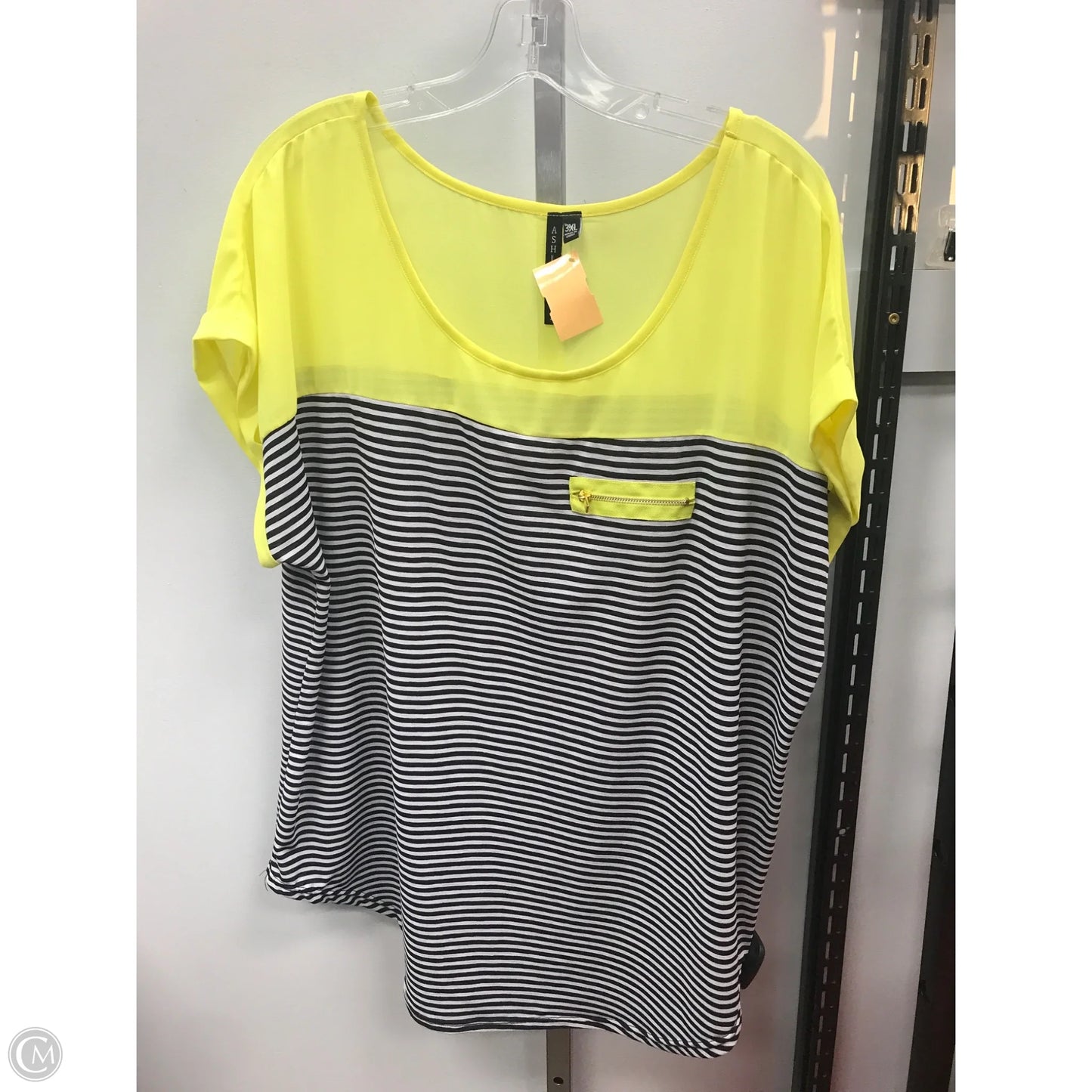 Top Short Sleeve By Cme In Striped Pattern, Size: 3x