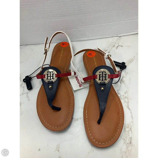 Sandals Flats By Tommy Hilfiger In Blue & Red & White, Size: 9.5