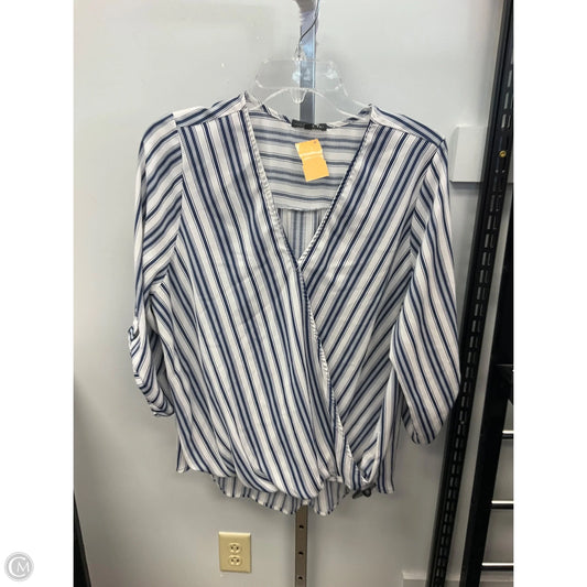 Top 3/4 Sleeve By West Kei In Striped Pattern, Size: Xl