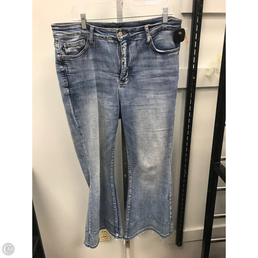 Jeans Flared By Judy Blue In Blue Denim, Size: L