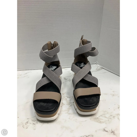 Sandals Heels Wedge By Sorel In Brown & Grey, Size: 6.5