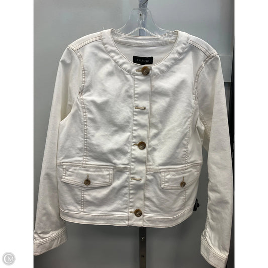 Jacket Denim By Talbots In White, Size: M