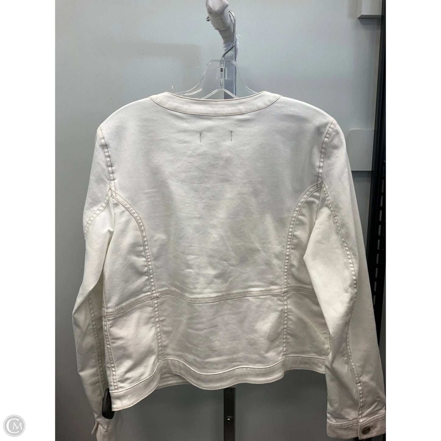 Jacket Denim By Talbots In White, Size: M