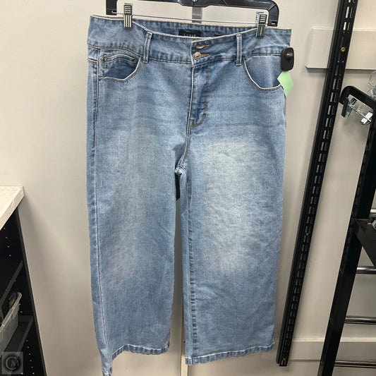 Jeans Wide Leg By Curve Appeal In Blue Denim, Size: 14