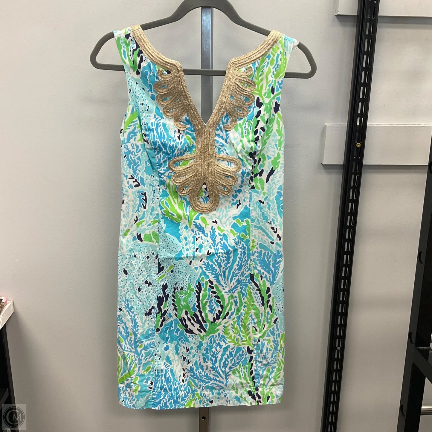 Dress Designer By Lilly Pulitzer In Blue & Green, Size: 0