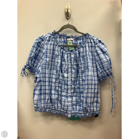 Top Short Sleeve By Free Assembly In Blue, Size: Xl