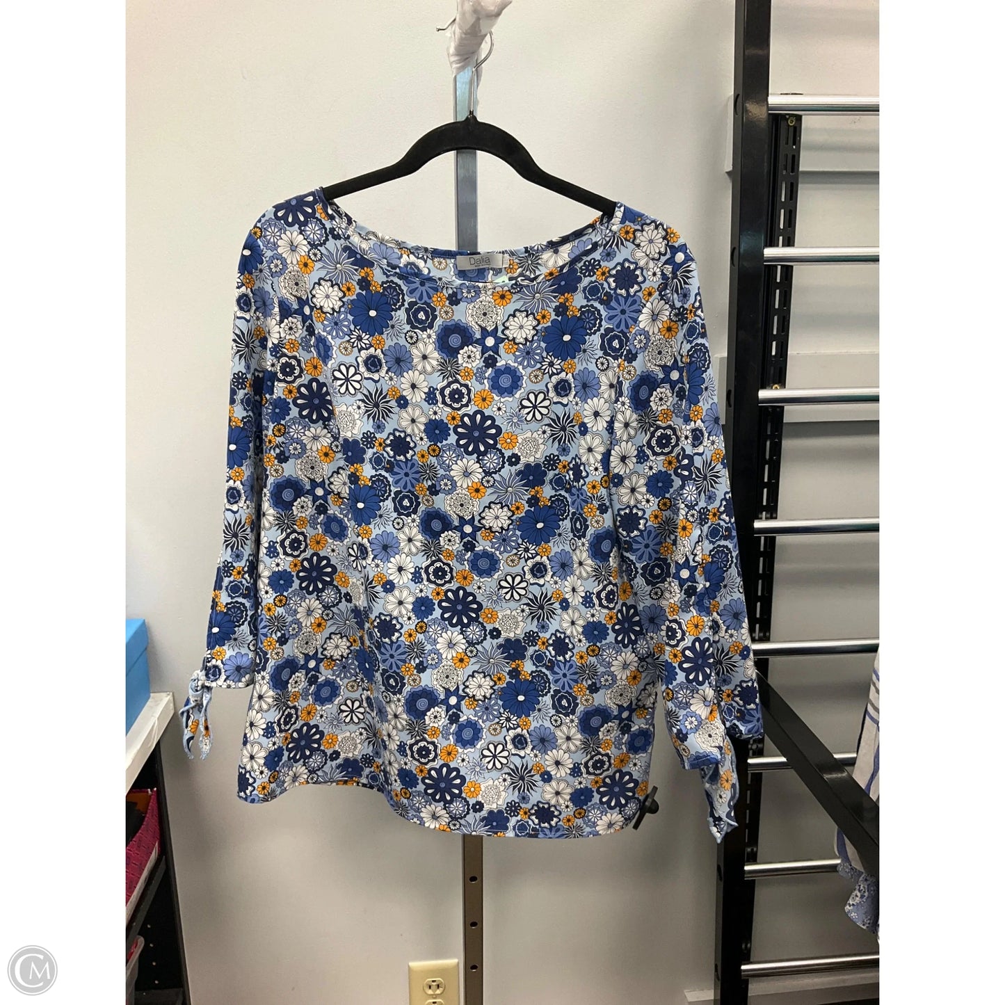 Top 3/4 Sleeve By Dalia In Floral Print, Size: L