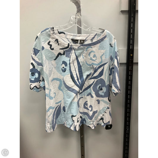 Top Short Sleeve By Rachel Zoe In Blue & White, Size: 2x