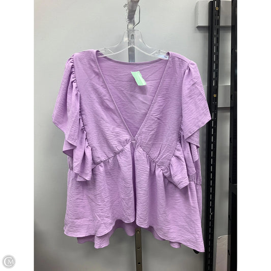 Top Short Sleeve By Shein In Purple, Size: 3x