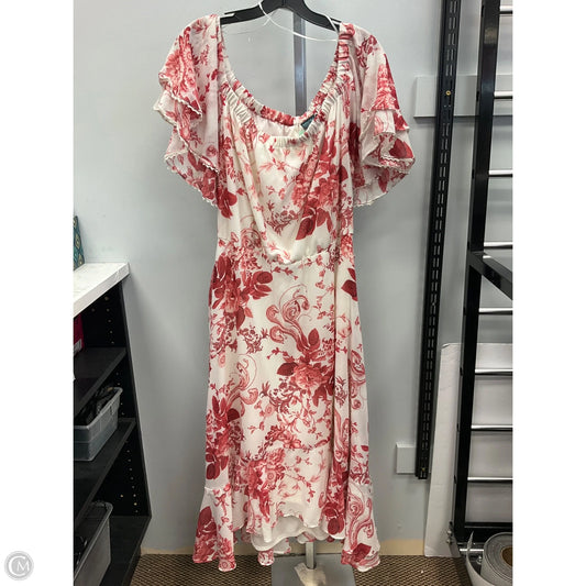 Dress Casual Short By Gabby Skye In Red & White, Size: 16