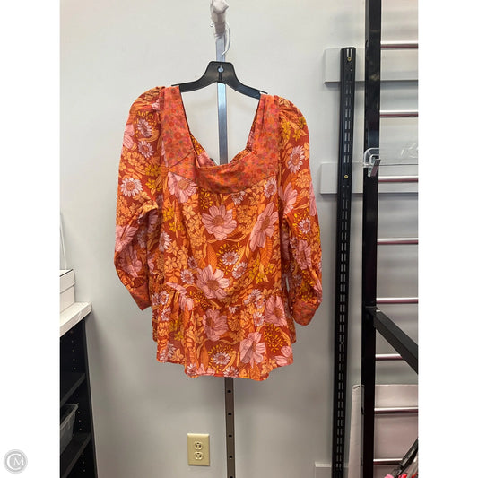 Top Long Sleeve By American Eagle In Floral Print, Size: L