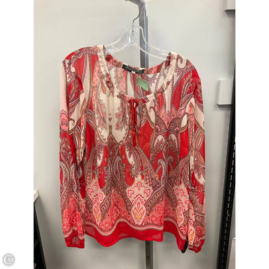 Top Long Sleeve By Rose And Olive In Paisley Print, Size: Xl