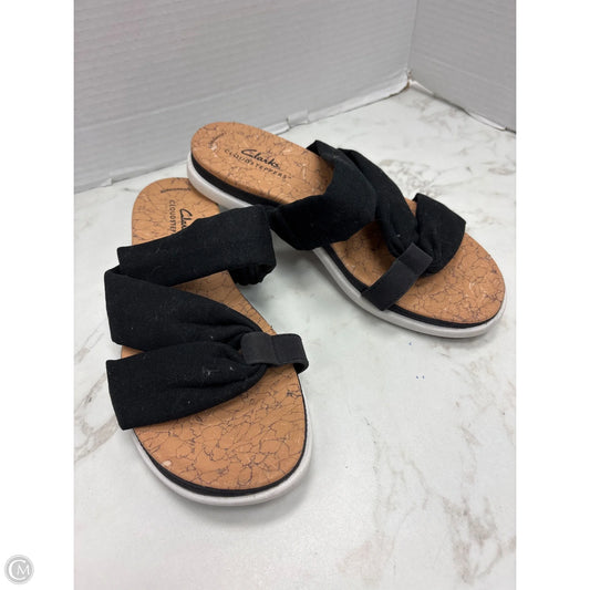 Sandals Flip Flops By Clarks In Black, Size: 7