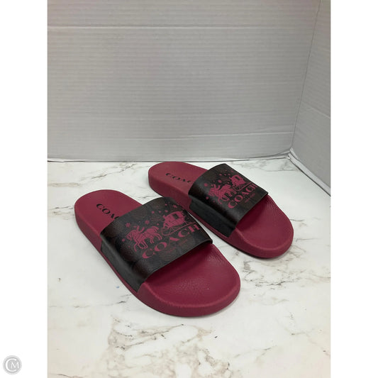 Sandals Designer By Coach In Brown & Pink, Size: 9