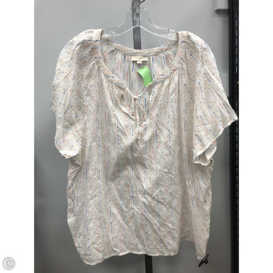 Top Short Sleeve By Loft In Multi-colored, Size: Xl