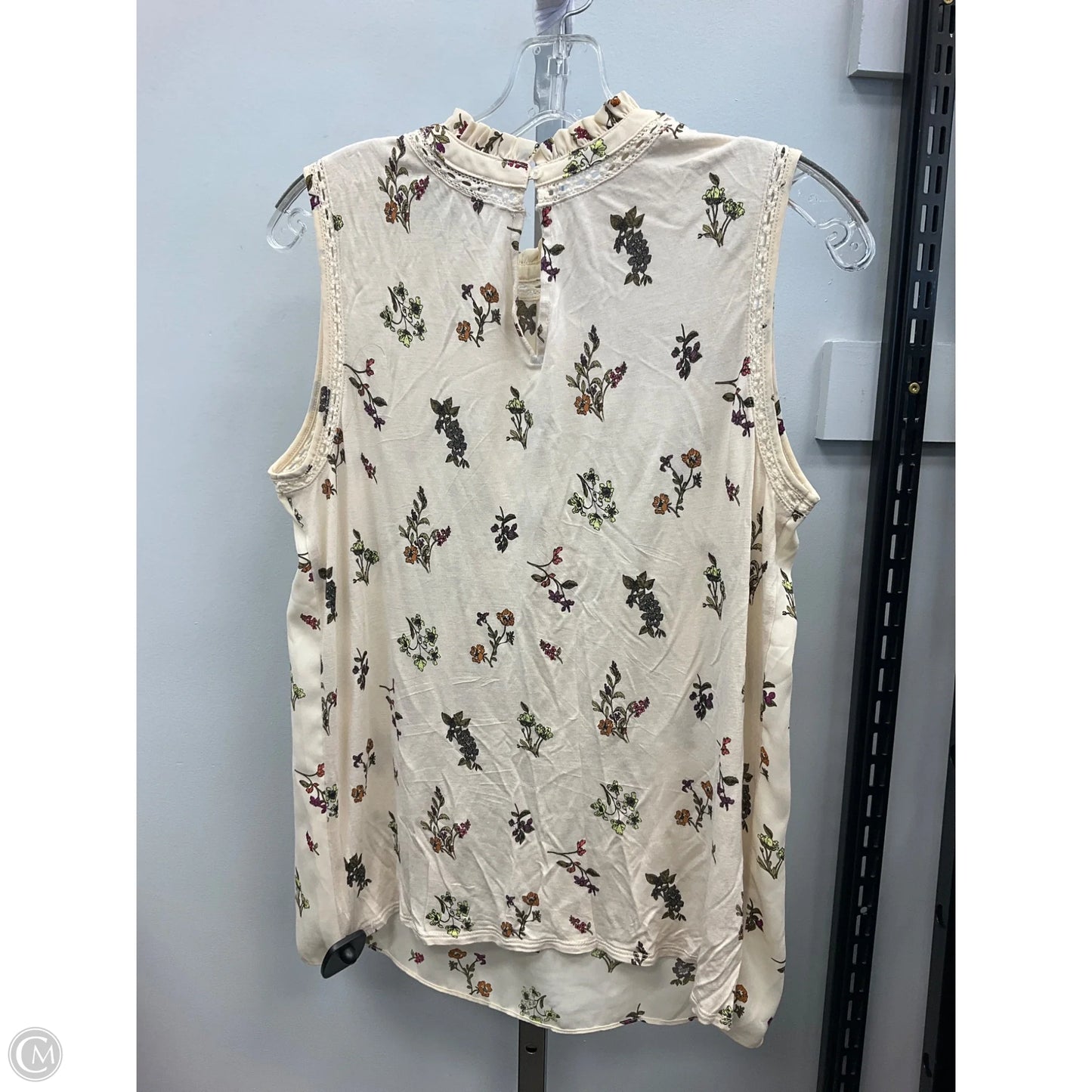 Top Sleeveless By Loft In Floral Print, Size: M