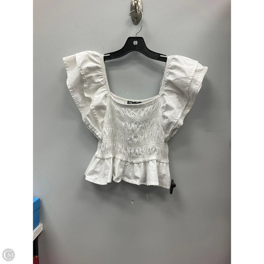 Top Sleeveless By Zara In White, Size: M