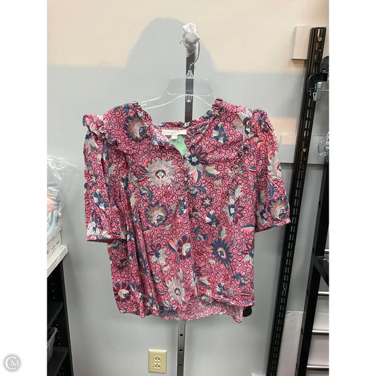 Top Short Sleeve By Loft In Floral Print, Size: Xl