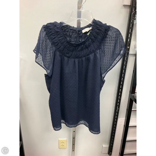 Top Short Sleeve By Loft In Navy, Size: Xl