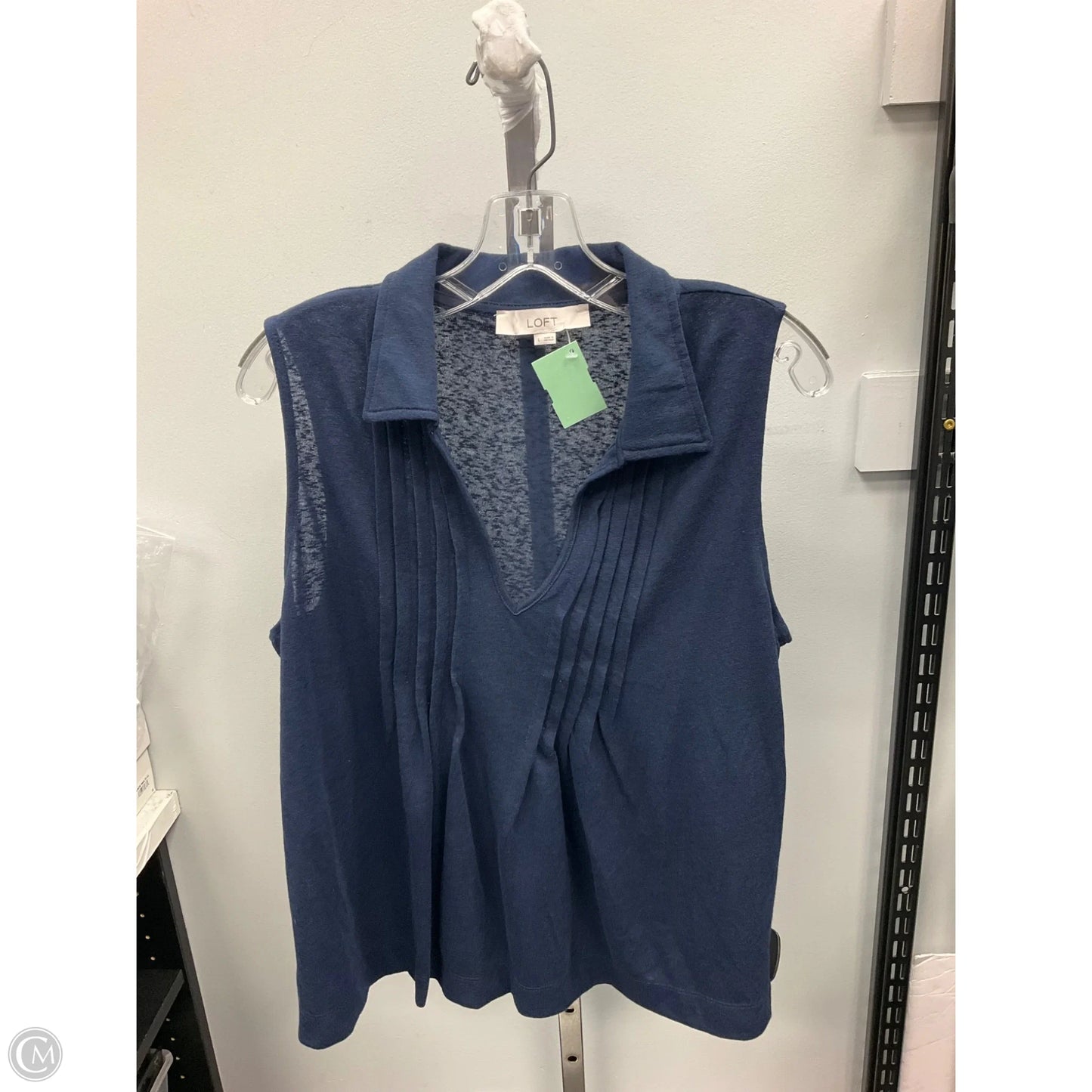 Top Sleeveless By Loft In Navy, Size: L