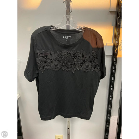 Top Short Sleeve By Loft In Black, Size: L