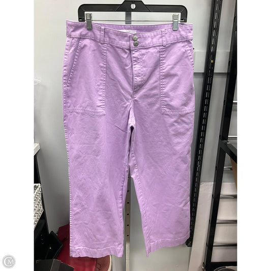 Pants Cropped By Loft In Purple, Size: 12