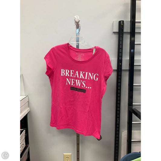 Top Short Sleeve Basic By Wound Up In Pink, Size: Xxl