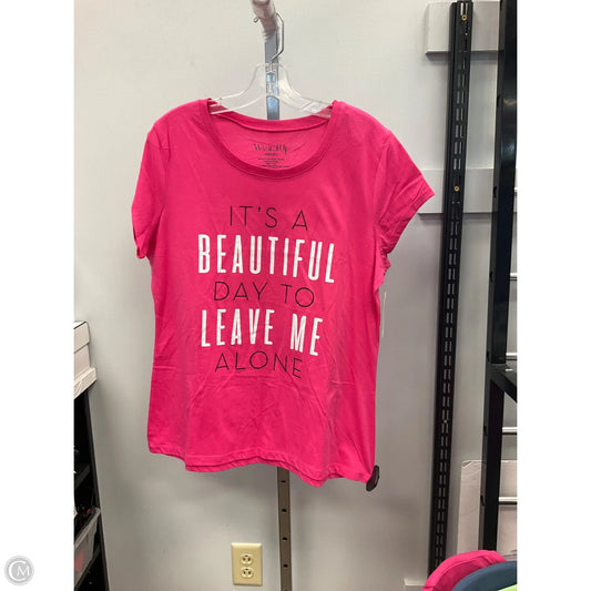 Top Short Sleeve Basic By Wound Up In Pink, Size: Xxl