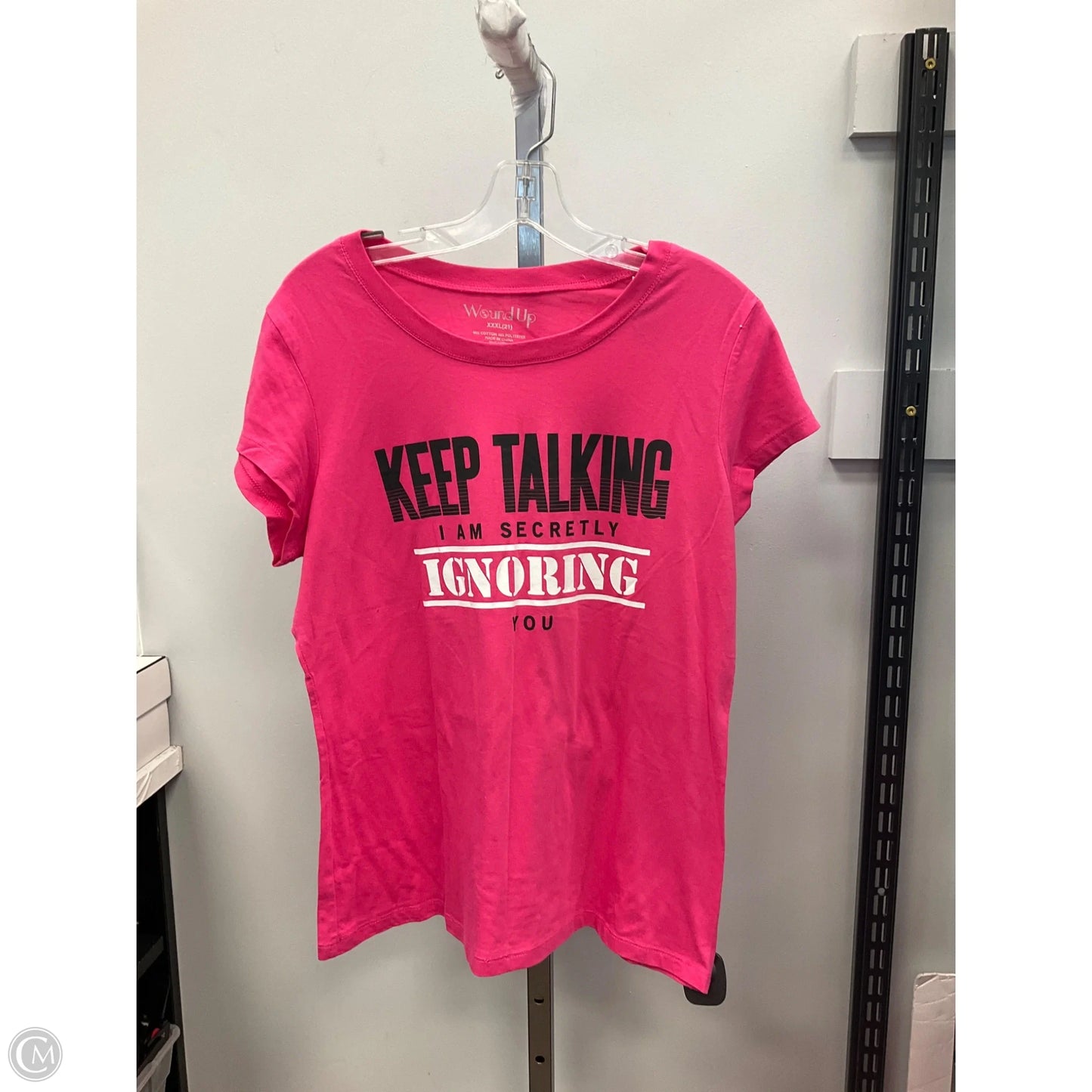 Top Short Sleeve Basic By Wound Up In Pink, Size: Xxl