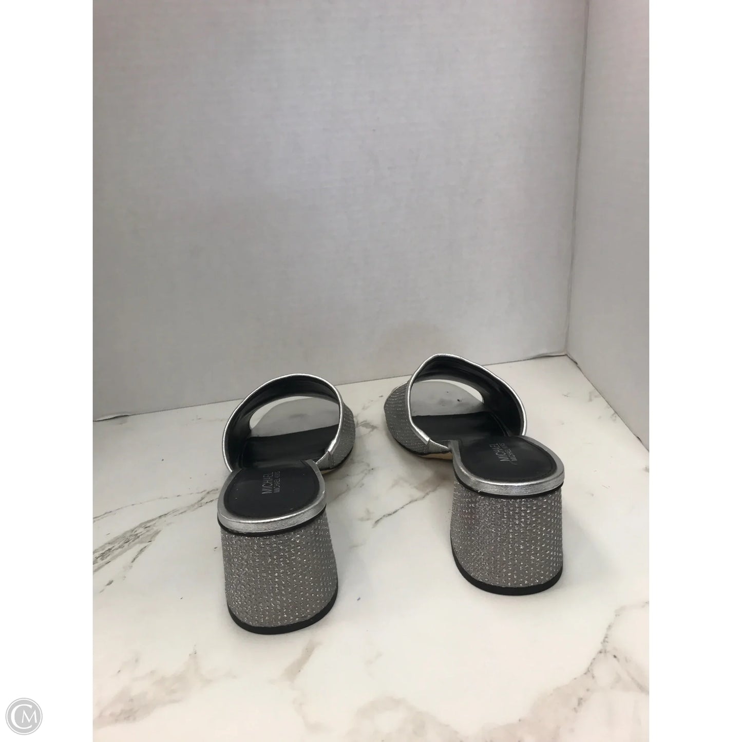 Sandals Heels Block By Michael By Michael Kors In Silver, Size: 8