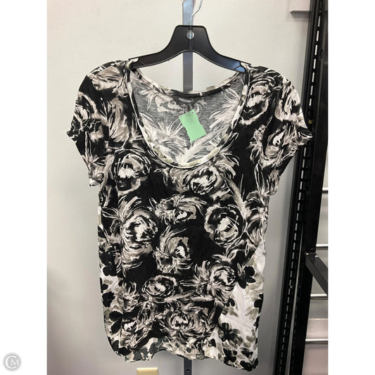 Top Short Sleeve By Simply Vera In Black & Grey, Size: M