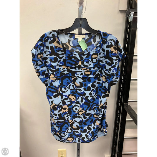 Top Short Sleeve By Dana Buchman In Black & Blue, Size: L