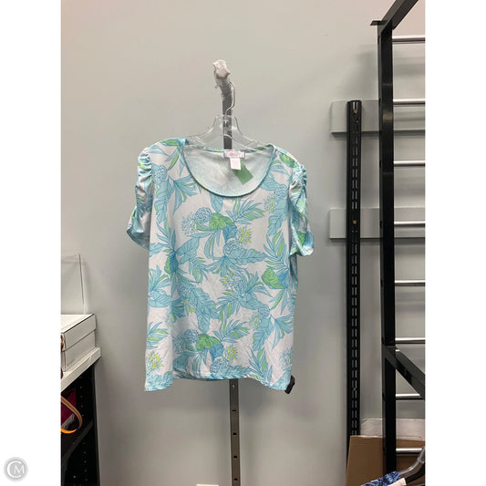 Top Short Sleeve By Stella Parker In Floral Print, Size: L