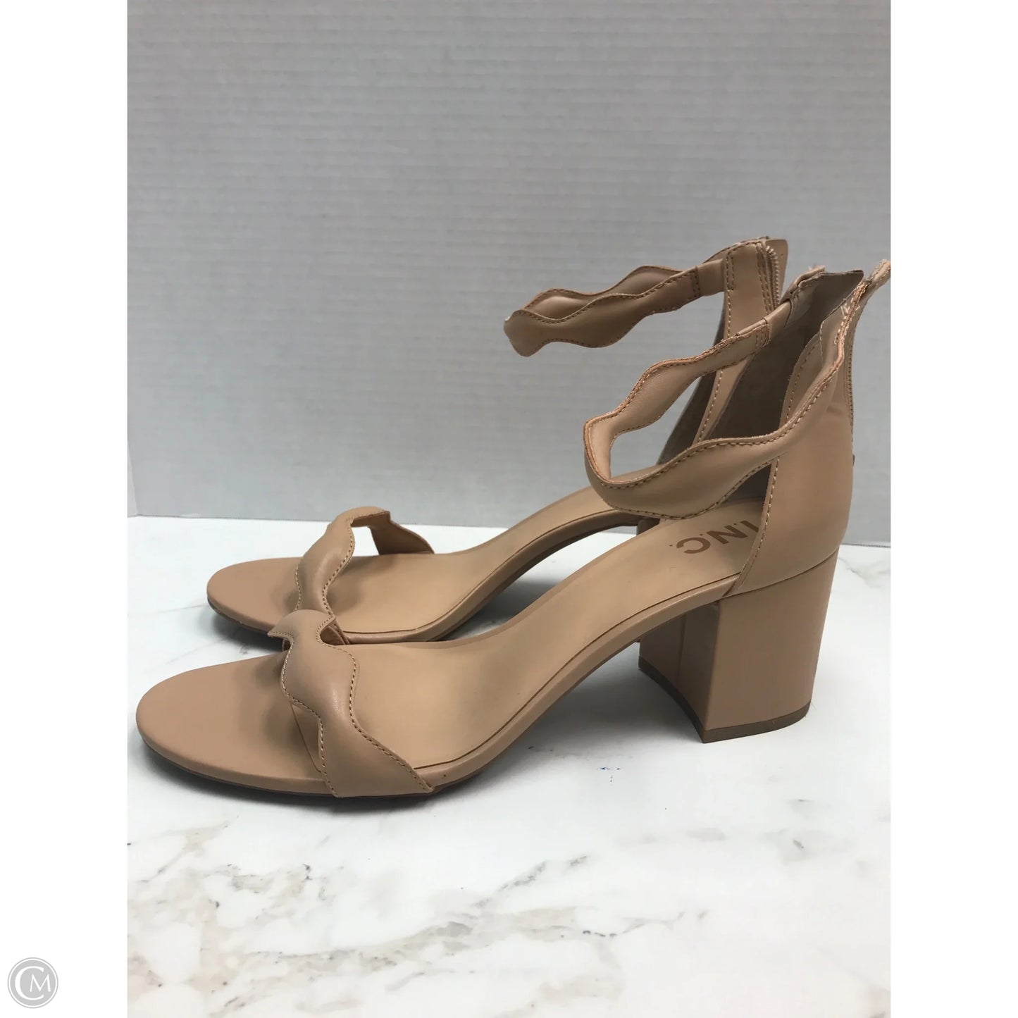 Shoes Heels Block By Inclinations In Tan, Size: 12