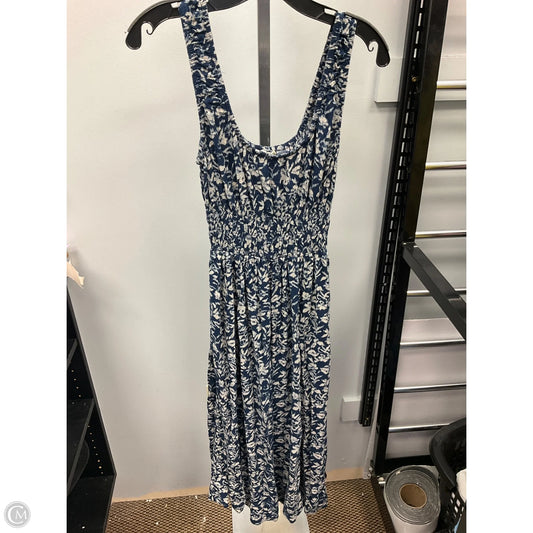 Dress Casual Midi By Faherty In Blue & Cream, Size: Xs