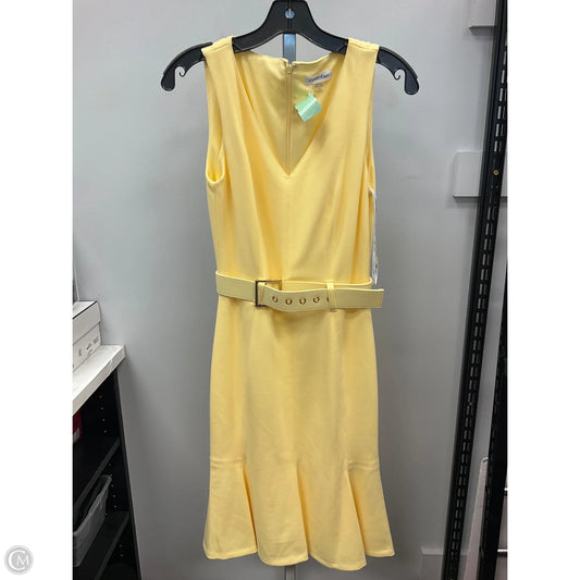 Dress Casual Midi By Calvin Klein In Yellow, Size: 2
