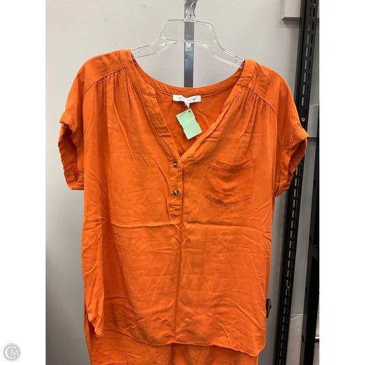 Top Short Sleeve By Rose And Olive In Orange, Size: L
