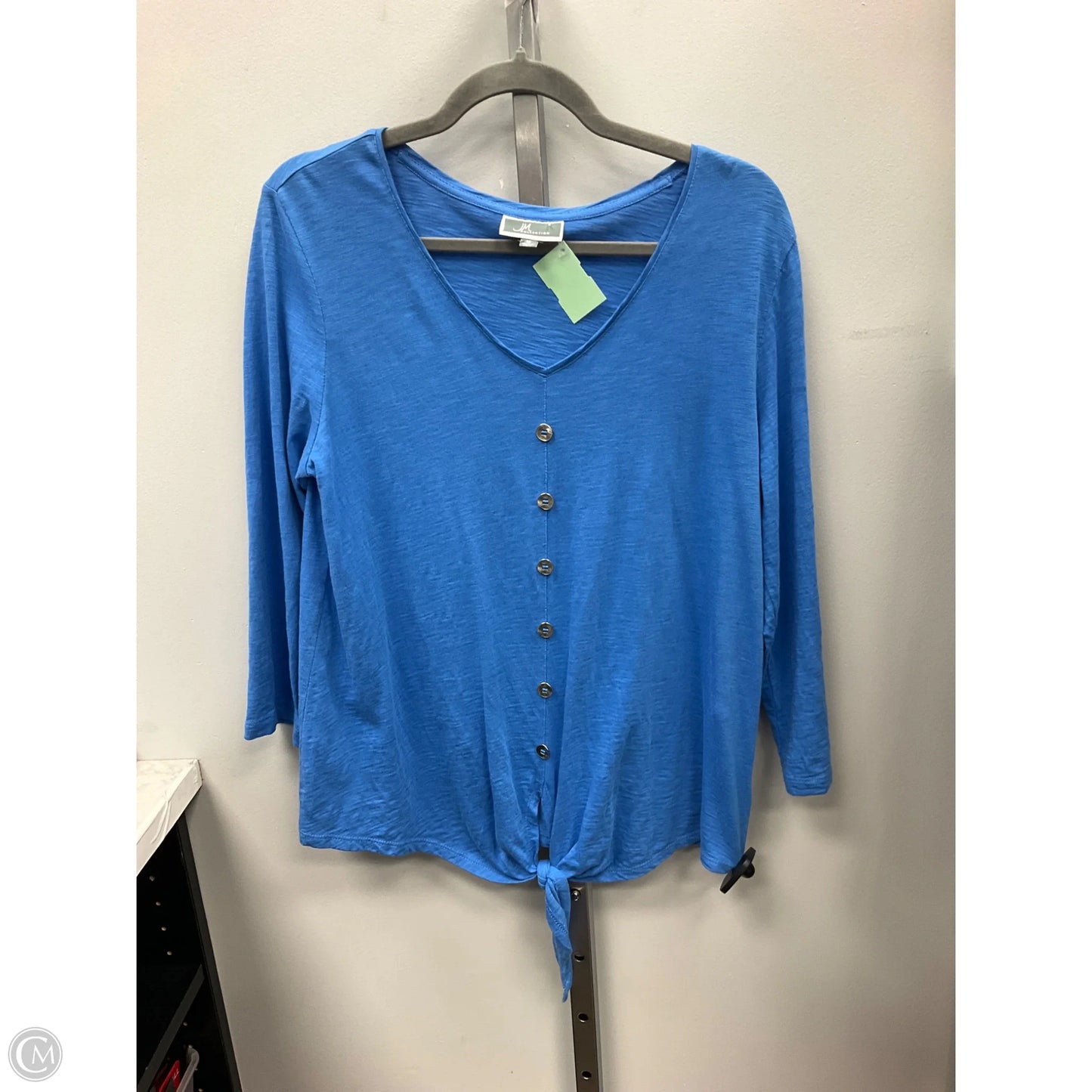 Top 3/4 Sleeve By Jm Collections In Blue, Size: M