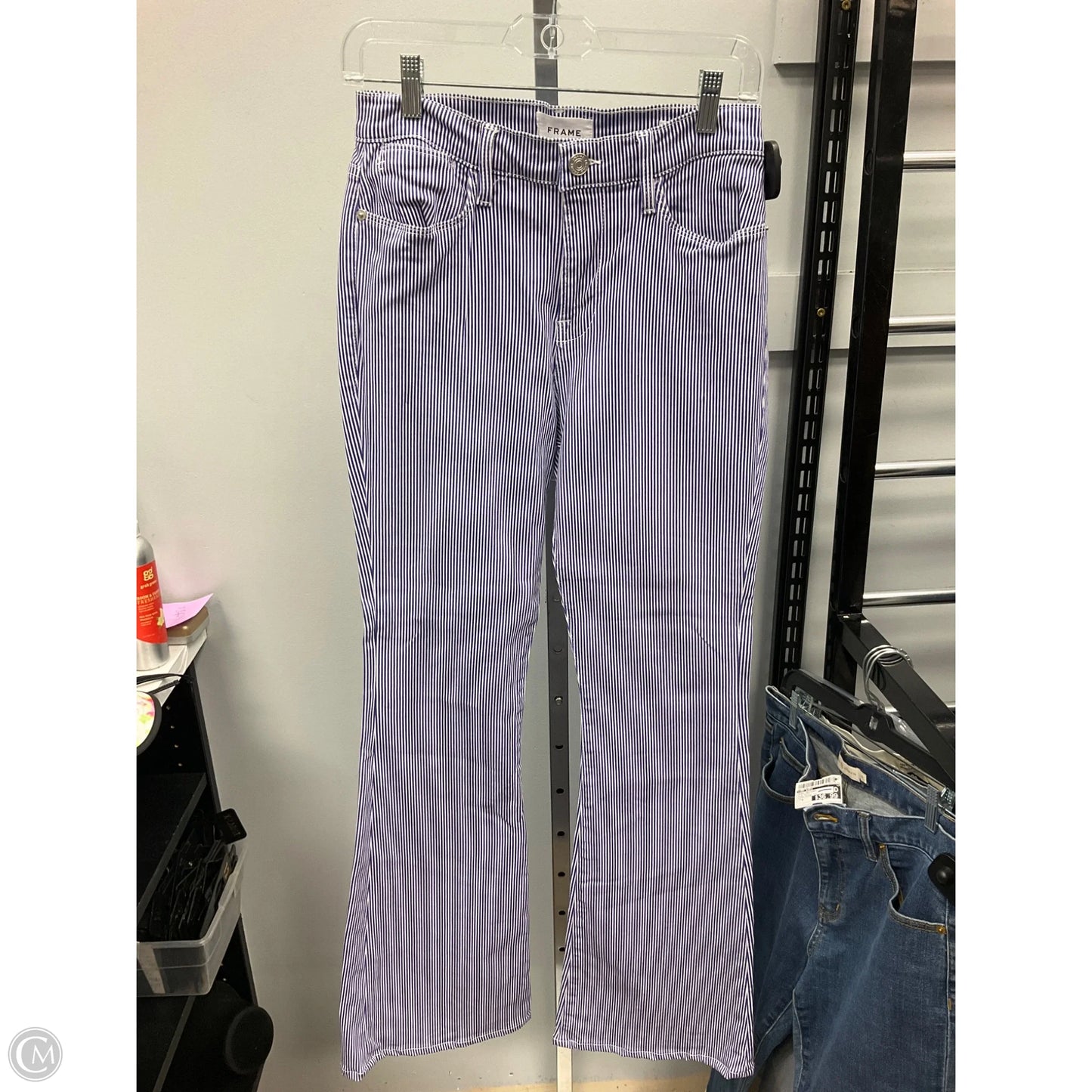 Jeans Flared By Frame In Striped Pattern, Size: 6