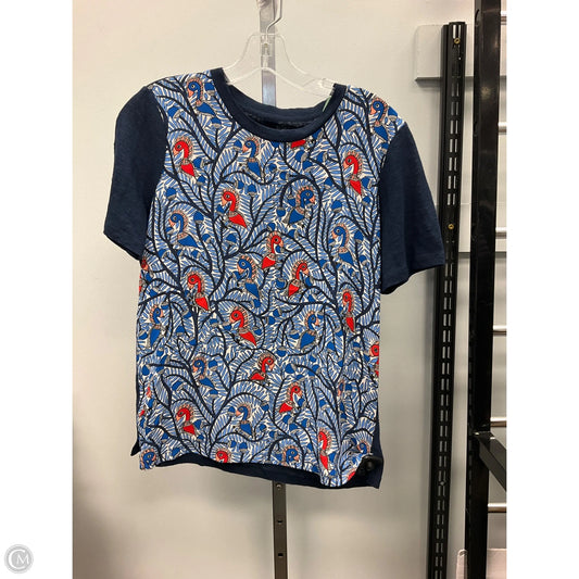 Top Short Sleeve Designer By Tory Burch In Blue & Red, Size: M