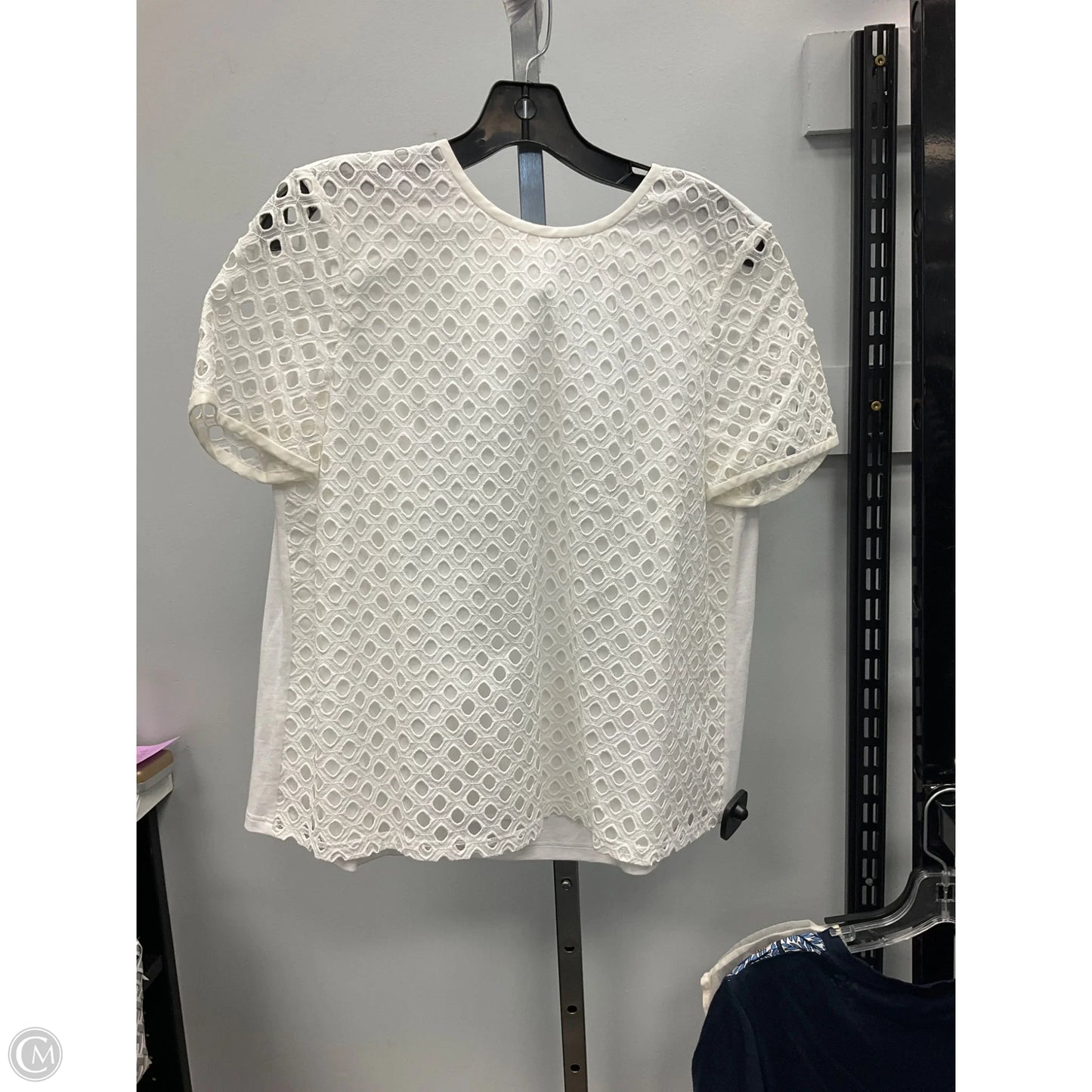 Top Short Sleeve Designer By Tory Burch In White, Size: 8