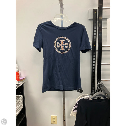 Top Short Sleeve Designer By Tory Burch In Navy, Size: M