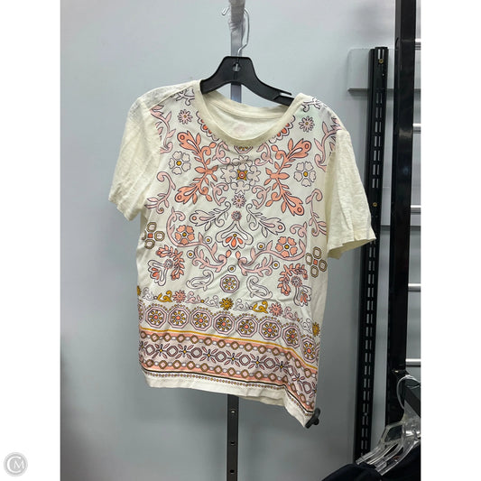 Top Short Sleeve Designer By Tory Burch In Cream, Size: M