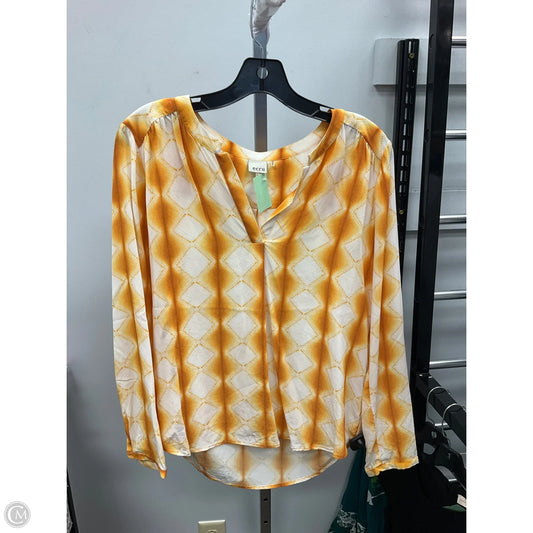 Top Long Sleeve By Ecru In White & Yellow, Size: M