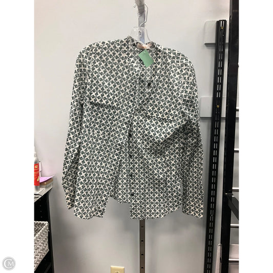 Top Long Sleeve Designer By Tory Burch In Green & White, Size: 10