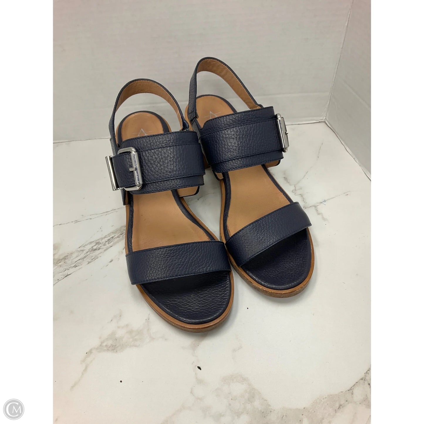 Sandals Heels Block By Aquatalia In Navy, Size: 10
