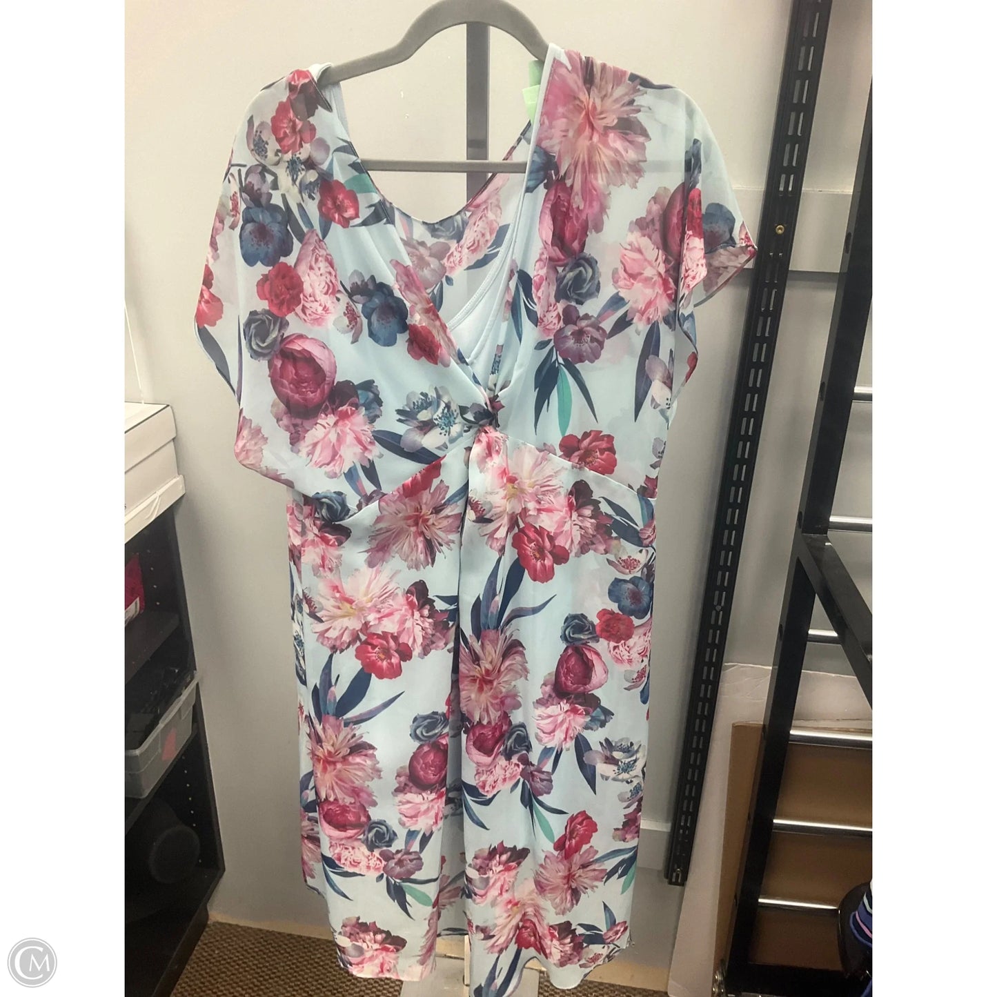 Dress Set 2pc By Adrianna Papell In Floral Print, Size: Xl