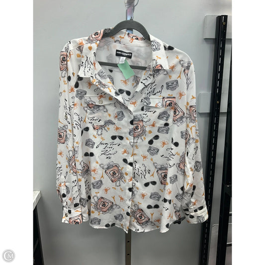 Blouse Designer By Karl Lagerfeld In Multi-colored, Size: L