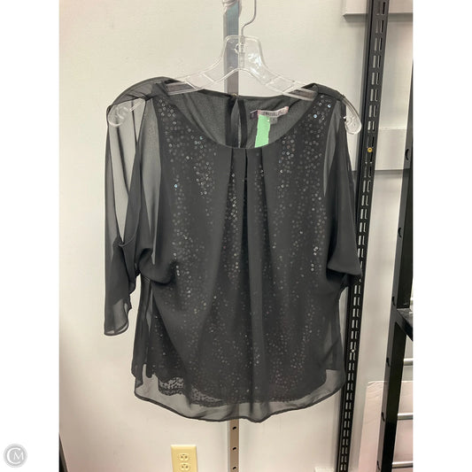 Top Short Sleeve By Jennifer Lopez In Black, Size: M